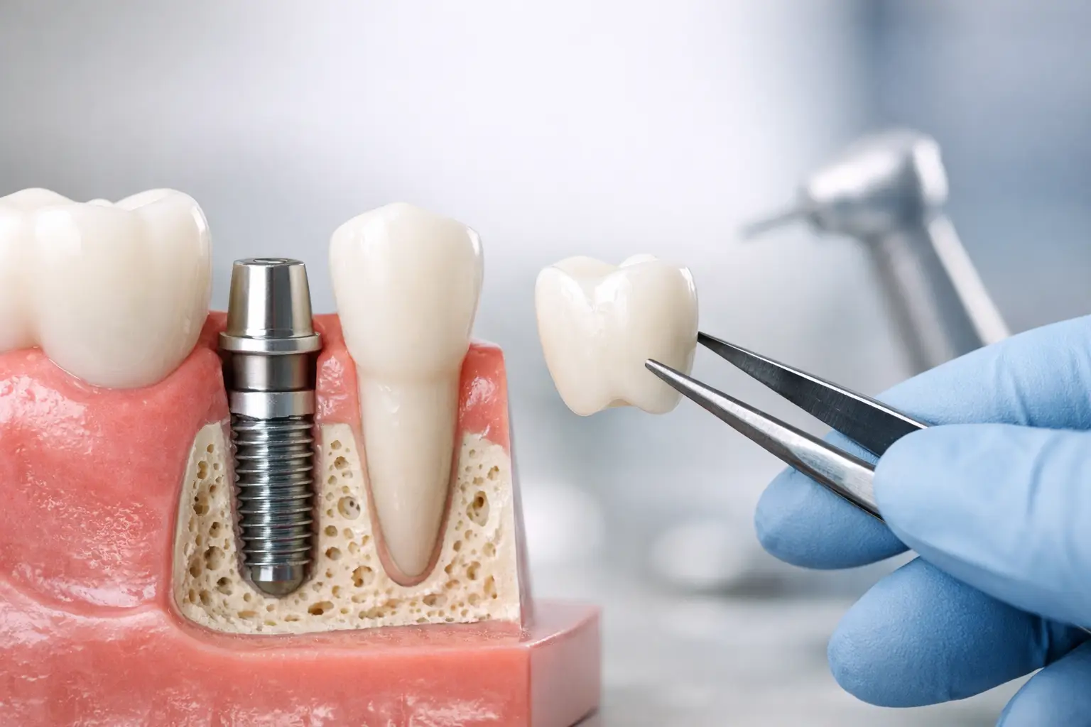 Cât durează un implant dentar până la coroană?